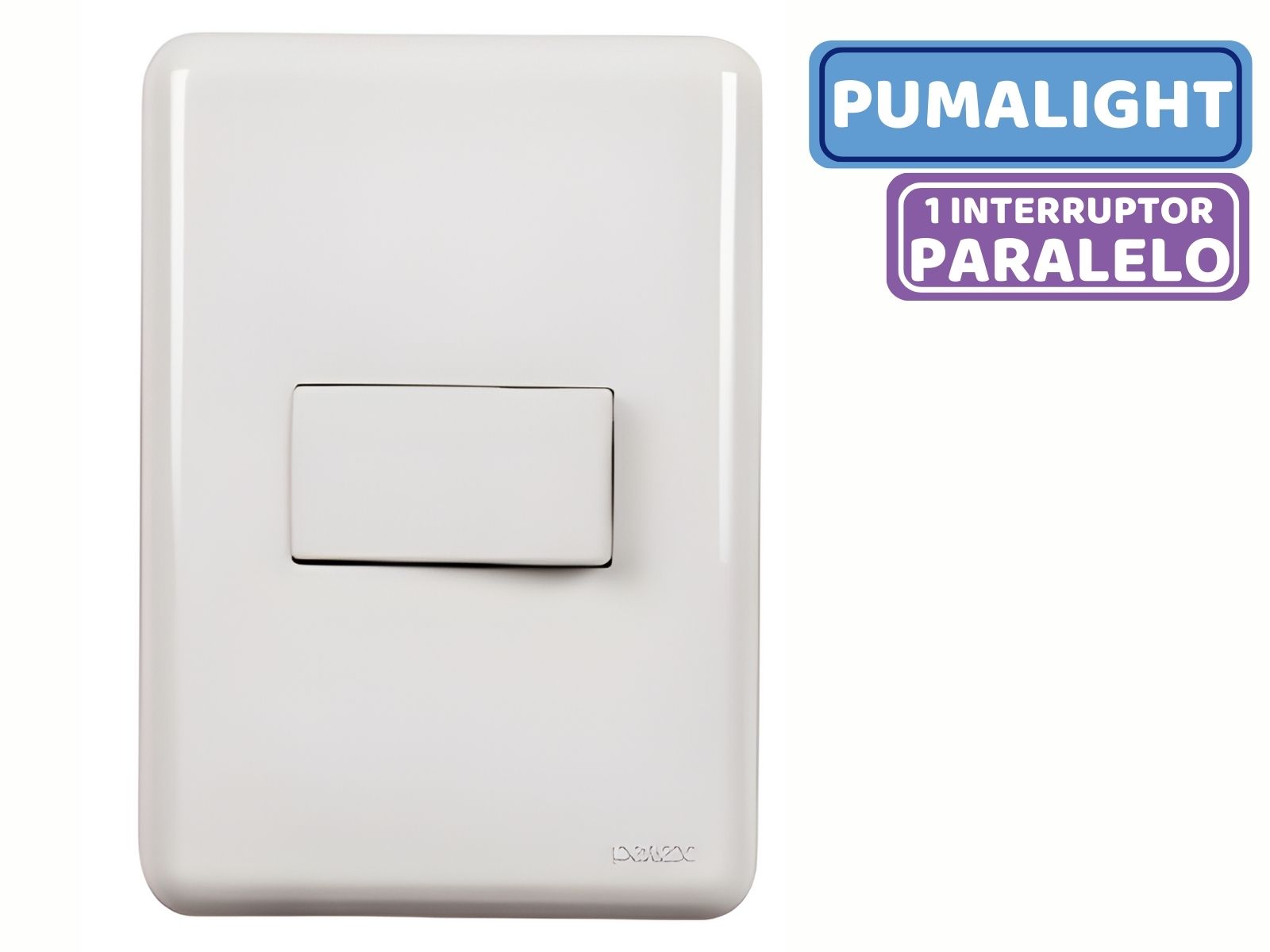 INTERRUPITOR PRETO PUMALIGHT 1P COM PLACA BRANCO PERLEX 5381P