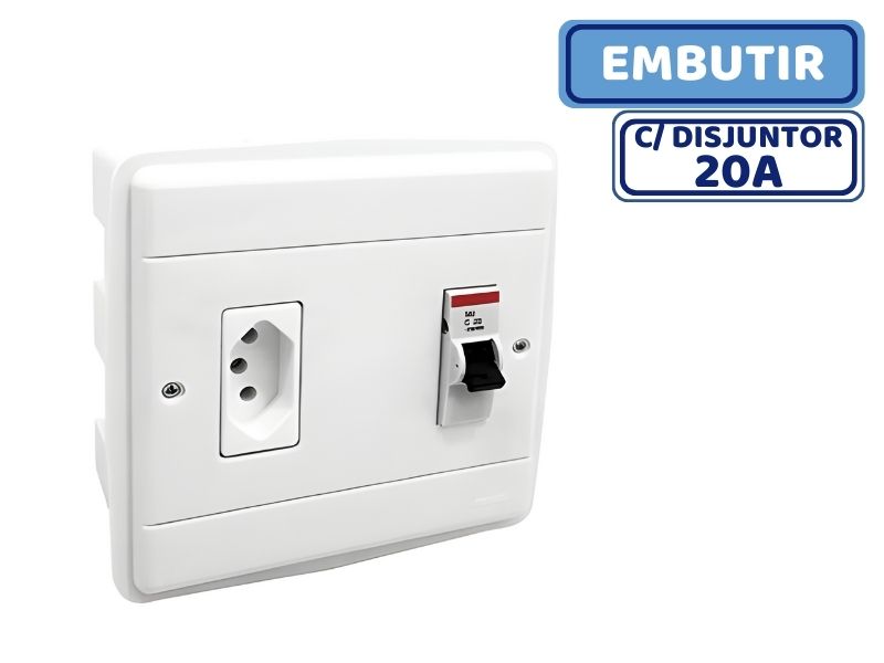 CAIXA PARA AR CONDICIONADO COM DISJUNTOR EMBUTIR PERLEX 3915/20A