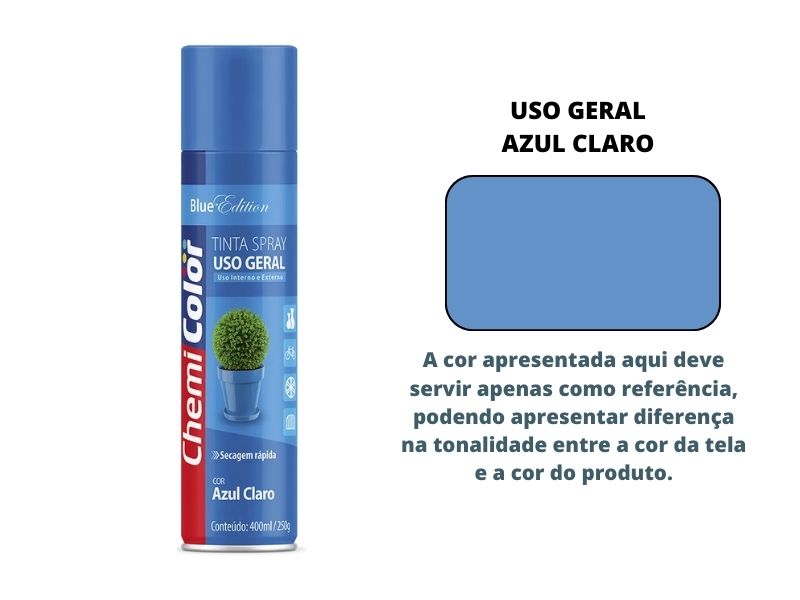 TINTA SPRAY CHEMICOLOR USO GERAL 400ML AZUL CLARO