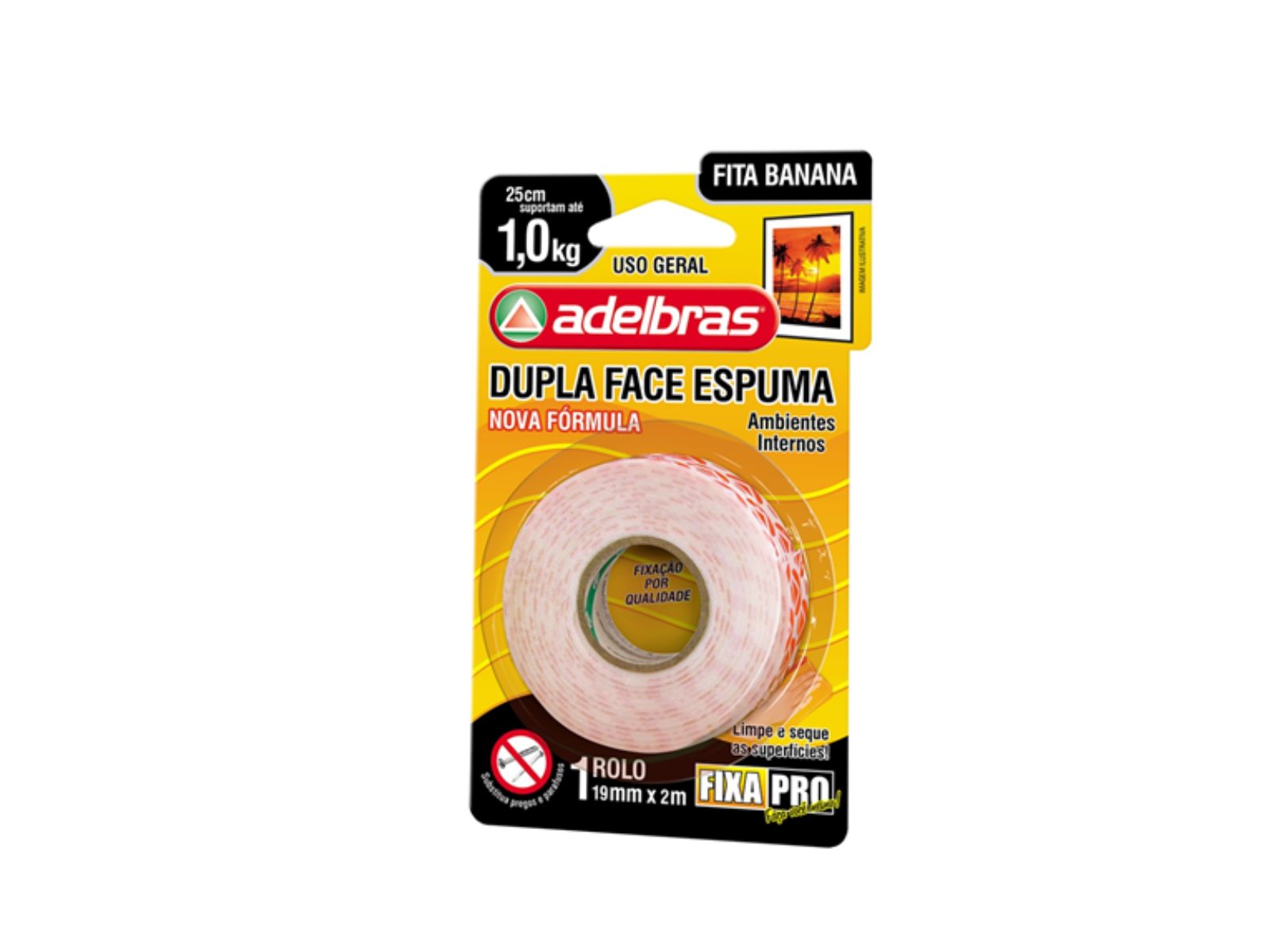 FITA DUPLA FACE ADELBRAS 19MM X 2MT