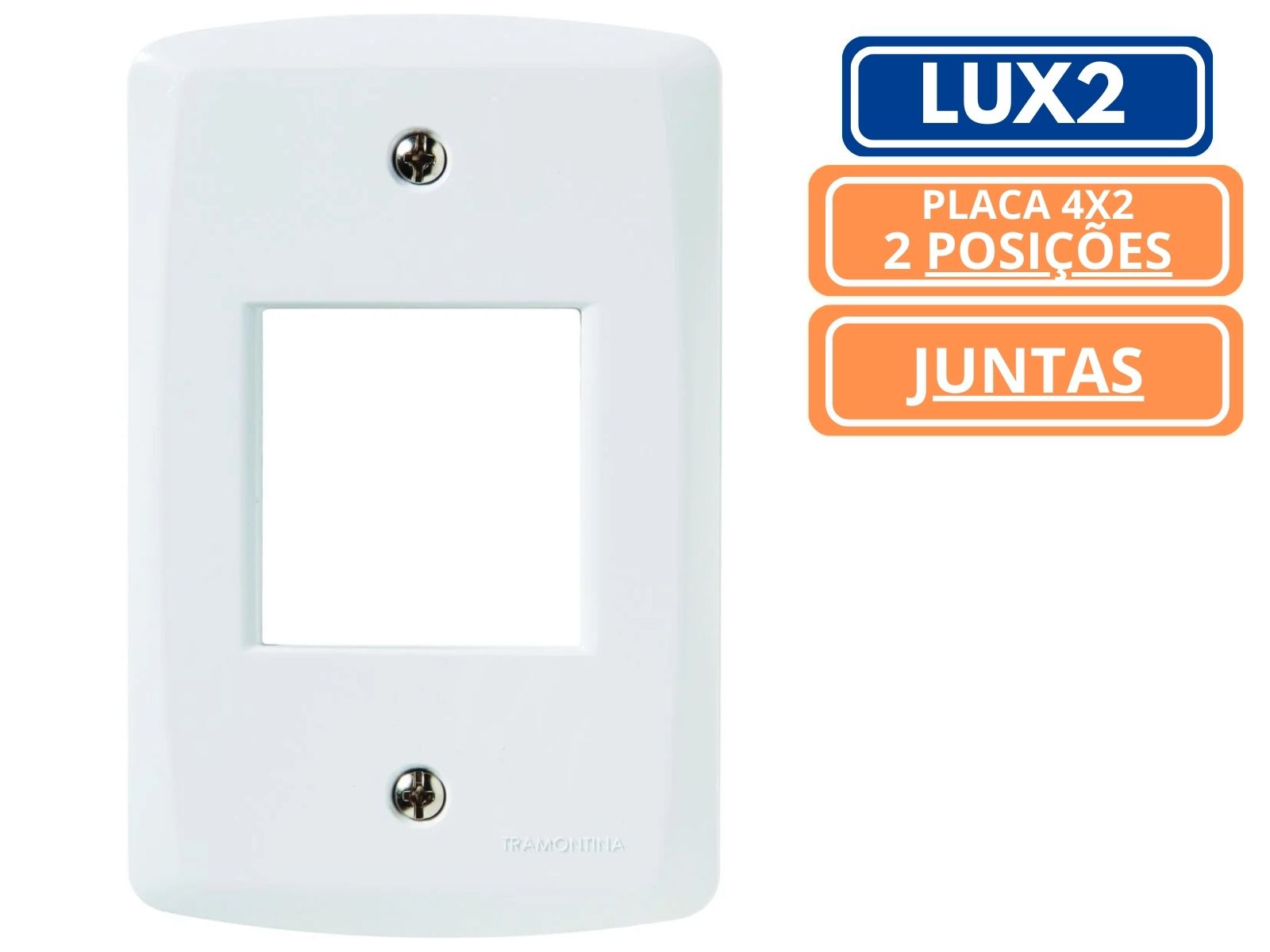 PLACA LUX2 4X2 2P JUNTOS TRAMONTINA 57105/005