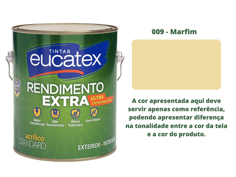 TINTA EUCATEX LATEX ACRILICO RENDIMENTO EXTRA 3,6LT MARFIM