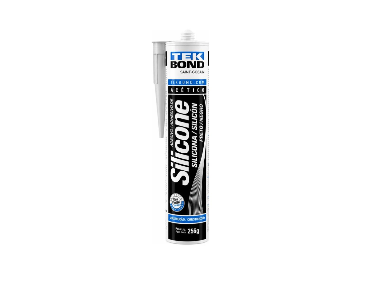 SILICONE TEKBOND ACETICO PRETO 256G