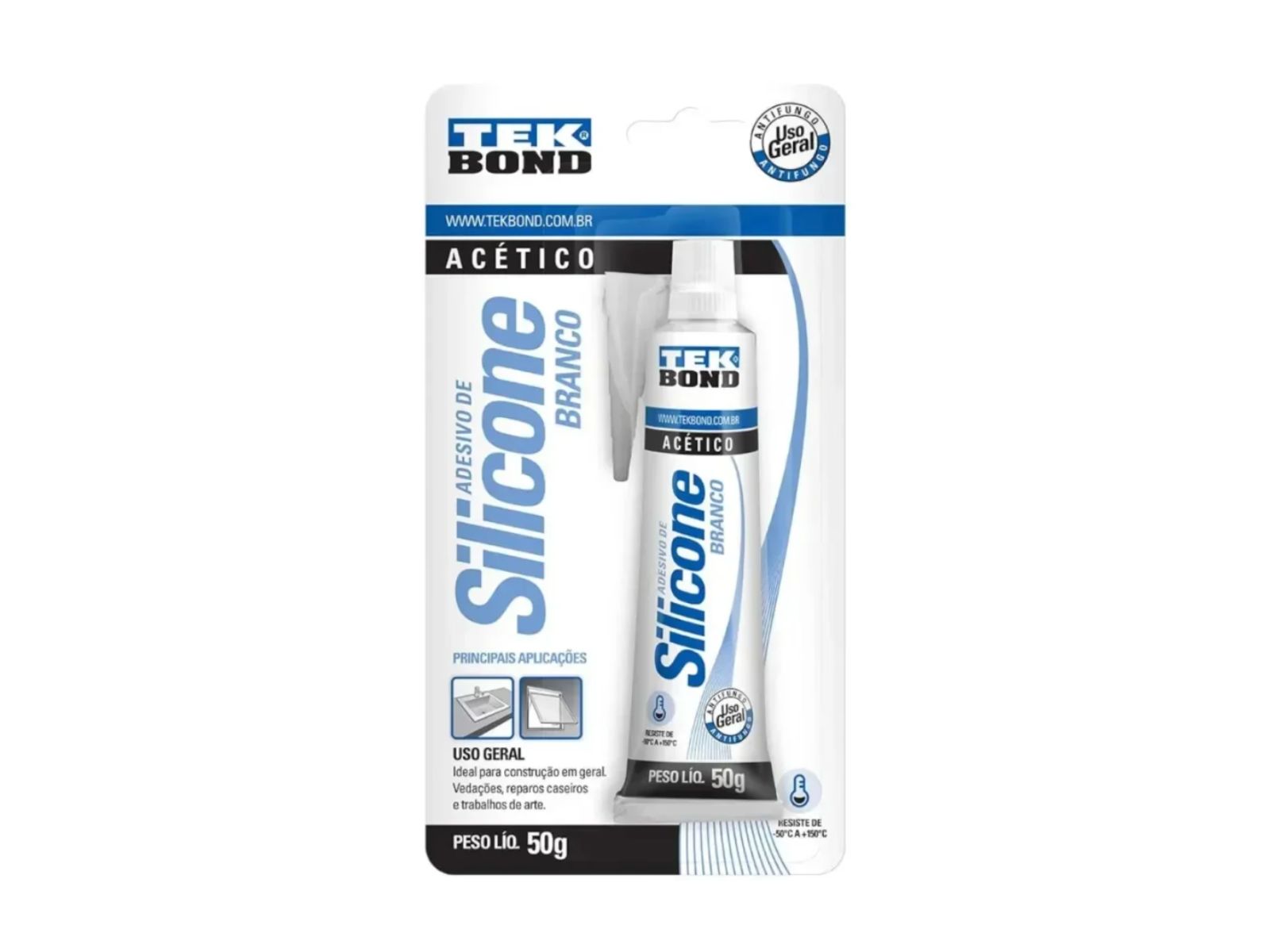 SILICONE TEKBOND ACETICO BRANCO 50G