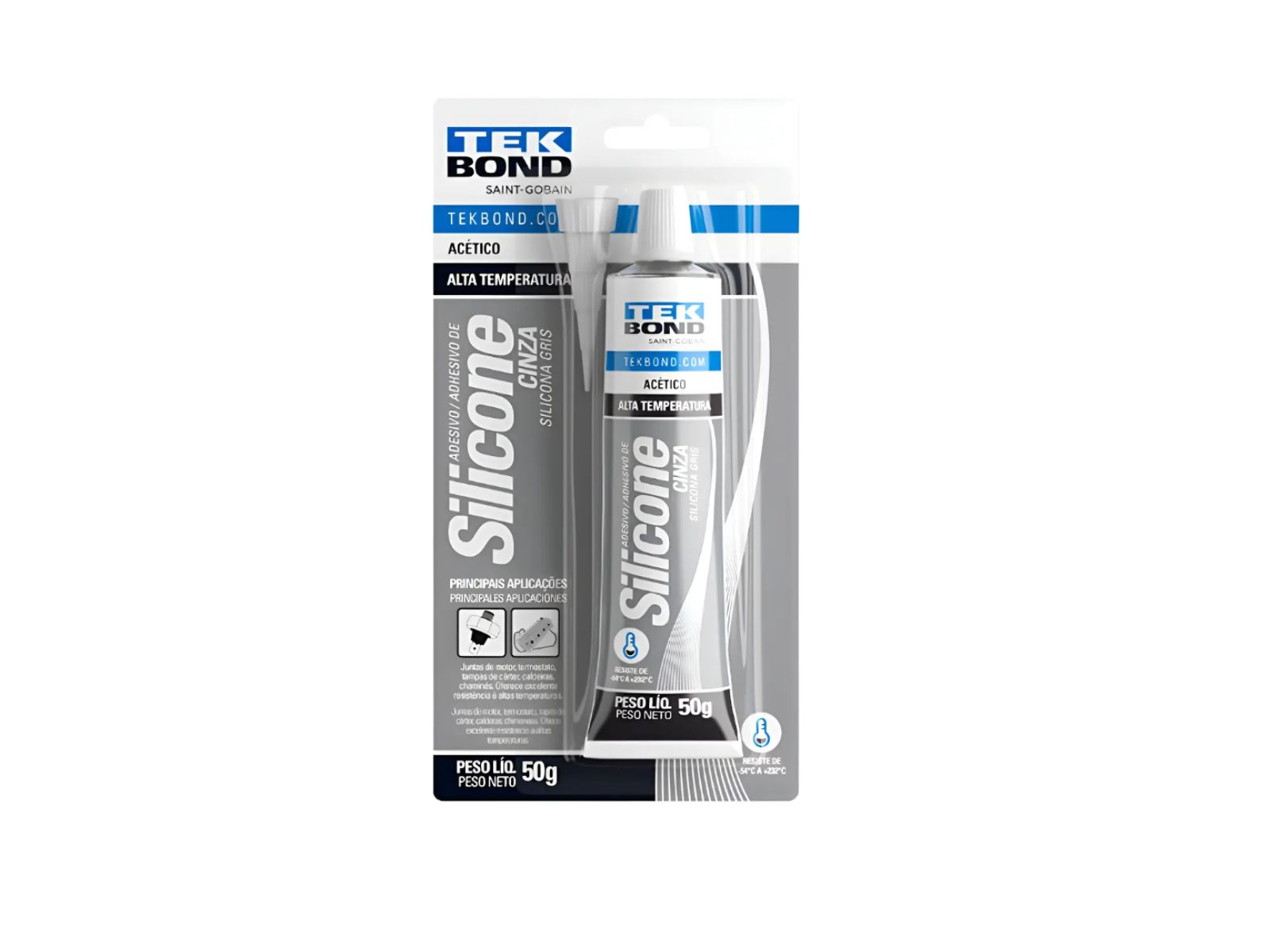 SILICONE TEKBOND ALTA TEMP.CINZA 50G