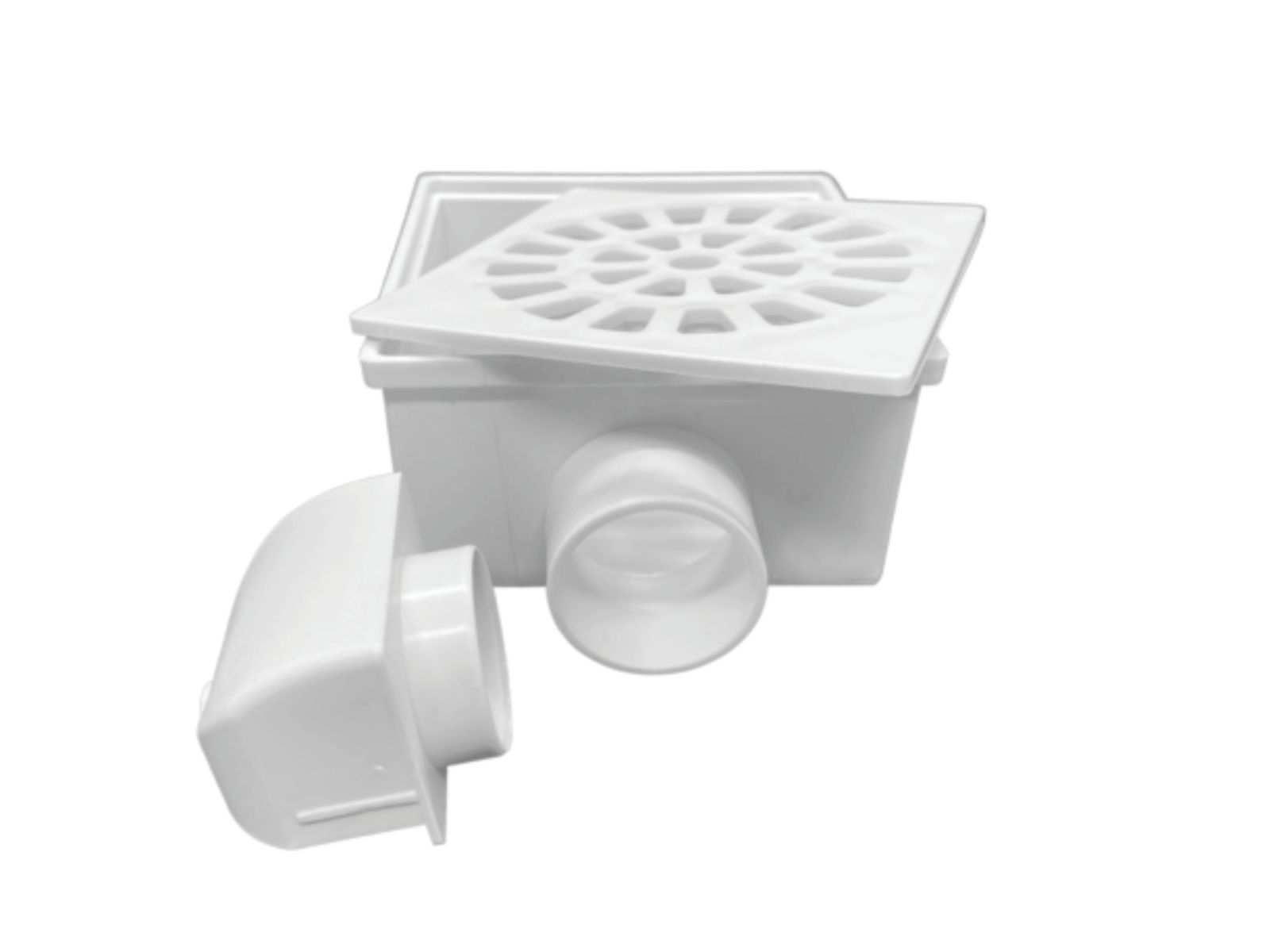 RALO SIFAO QUADRADO COM GRELHA REBOUCAS BRANCO 10CM