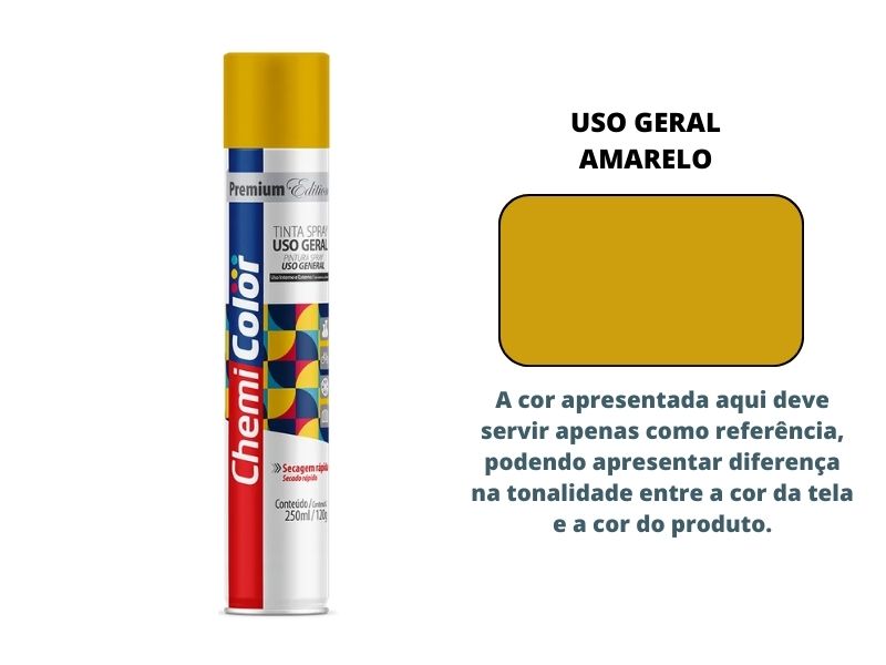 TINTA SPRAY CHEMICOLOR USO GERAL 250ML AMARELO