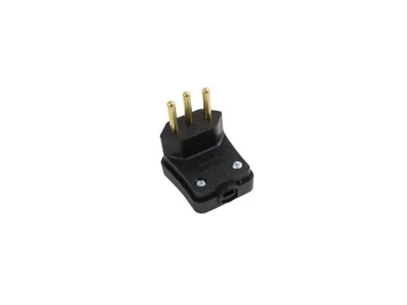 PINO MACHO TRIANGULAR 2P+T 20A PRETO PERLEX 2056