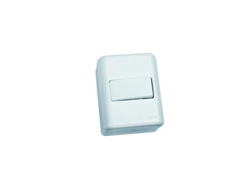 INTERRUPTOR SOBREPOR 1 SEÇÃO RETANGULAR CINZA PERLEX 170