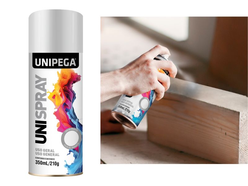 TINTA SPRAY UNIPEGA USO GERAL 350ML CINZA CLARO