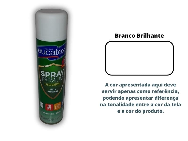 TINTA SPRAY EUCATEX MULTIUSO 300ML BRANCO BRILHANTE