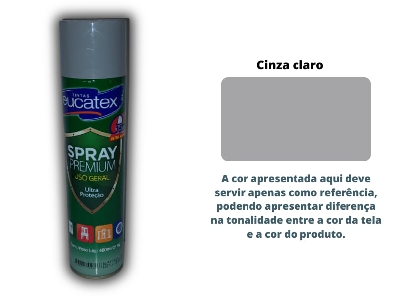 TINTA SPRAY EUCATEX MULTIUSO 300ML CINZA CLARO