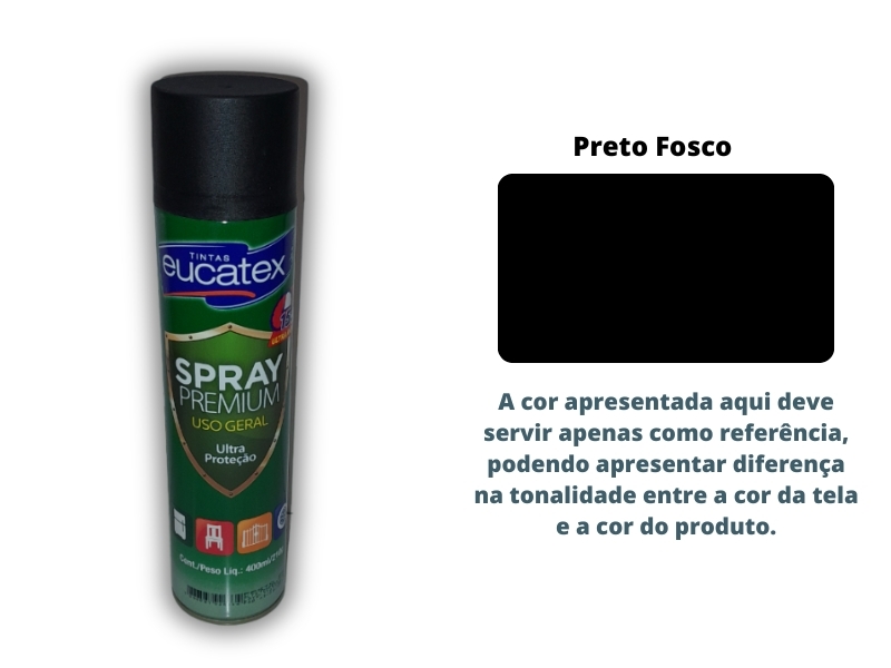 TINTA SPRAY EUCATEX MULTIUSO 300ML PRETO FOSCO