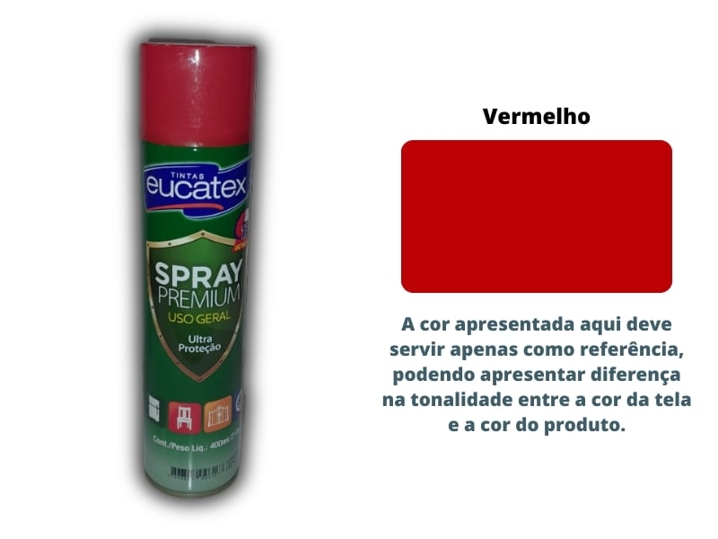TINTA SPRAY EUCATEX MULTIUSO 300ML VERMELHO