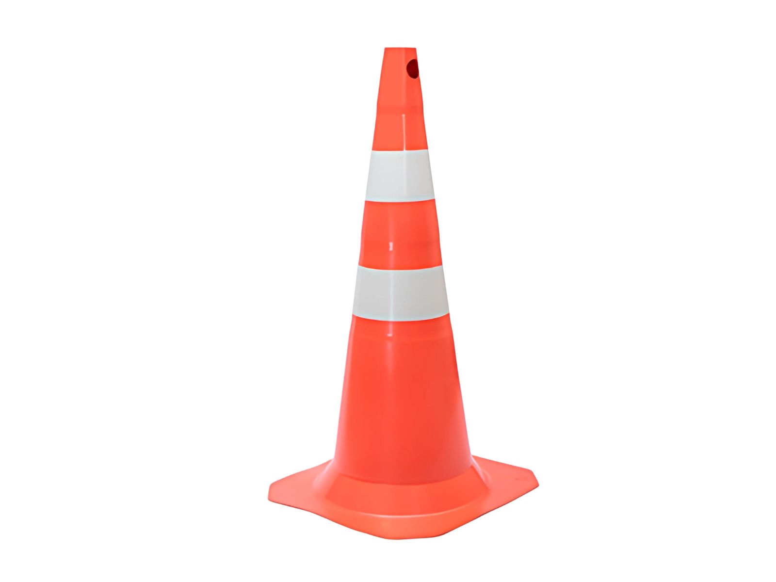 CONE DE PVC PLASTCOR  LARANJA E BRANCO 75CM