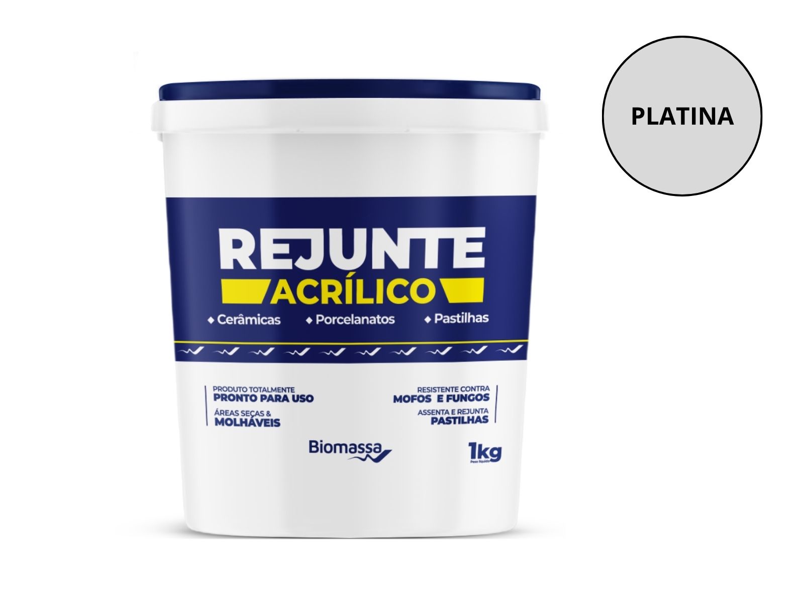 REJUNTE ACRIL. BIOMASSA PLATINA 1KG