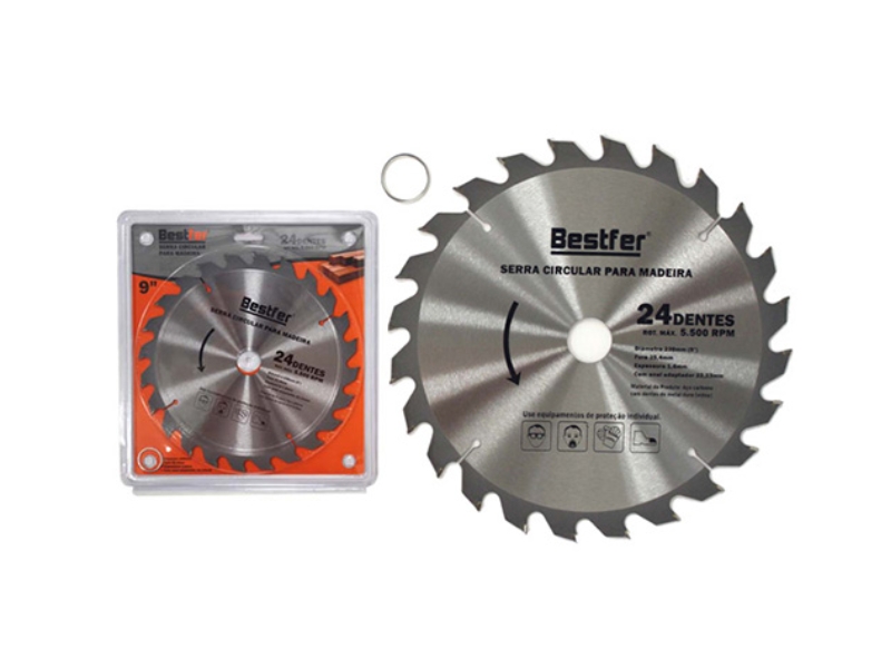 DISCO SERRA BESTFER 9   X 24D X F22,23/25,4 - P/ MADEIRA. 230MM - 9” 24 DENTES