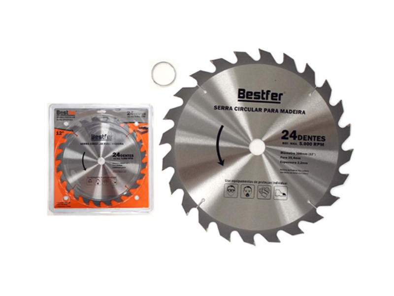 DISCO SERRA BESTFER 12  X 24D X F25,4 - P/ MADEIRA 300MM - 12” 24 DENTES