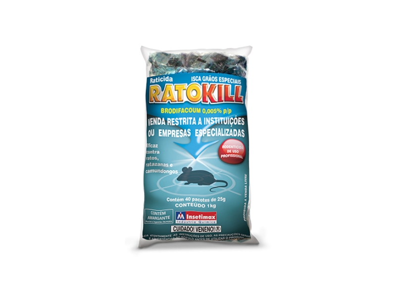RATICIDA RATOKILL GRÃOS ESPECIAIS INSETIMAX 25GR C/40 (ISCA GRANULADA)