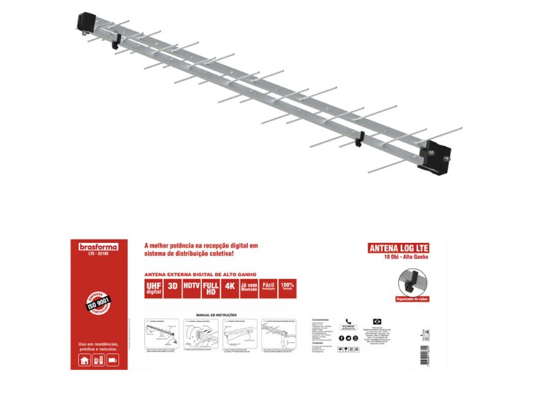 ANTENA DE TV DIGITAL EXTERNA BRASFORMA LTE3218S - 32 ELEMENTOS