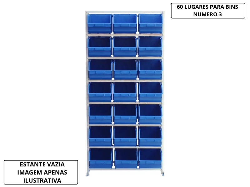 ESTANTE P/BINS VAZIA 60/3