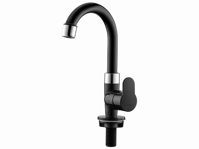 TORNEIRA PARA LAVATORIO HERC LINHA TIVOLI MESA BICA MOVEL PRETA/CROMADA