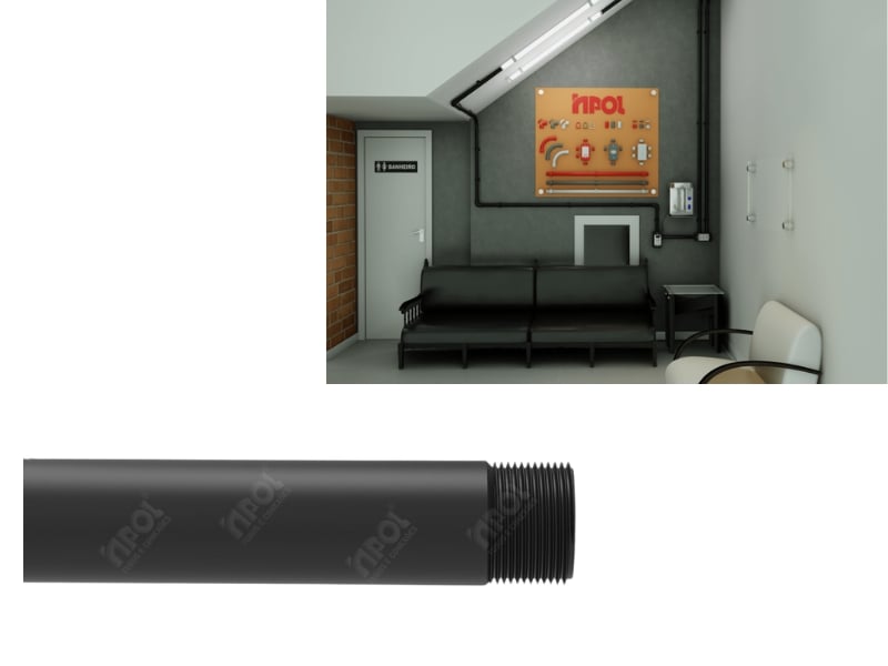 TUBO ELETRODUTO PRETO ROSCAVEL 3/4 INPOL 3MT