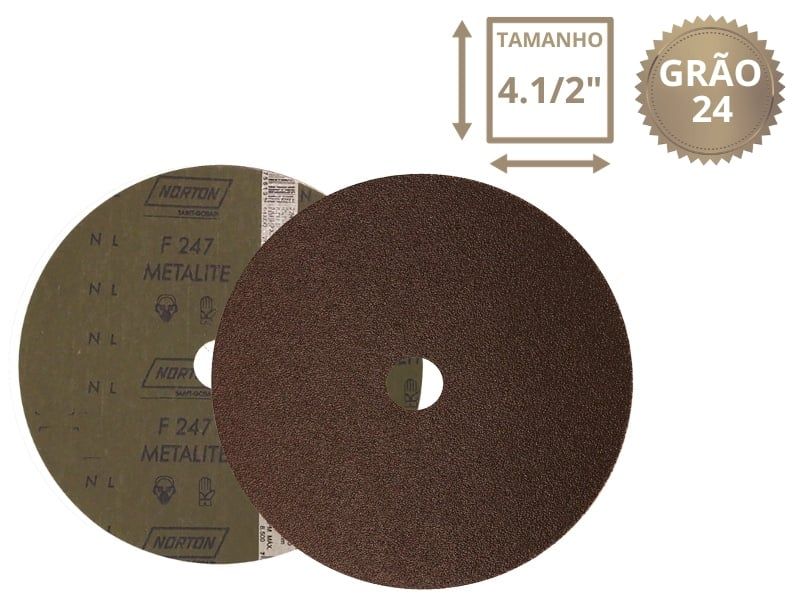 DISCO LIXA NORT. METALITE F247 4.1/2  24