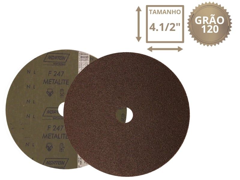 DISCO LIXA NORT. METALITE F247 4.1/2  120