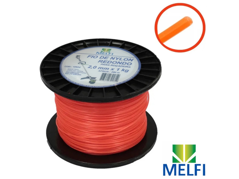 FIO DE NYLON REDONDO 2,0MM 1KG MELFI