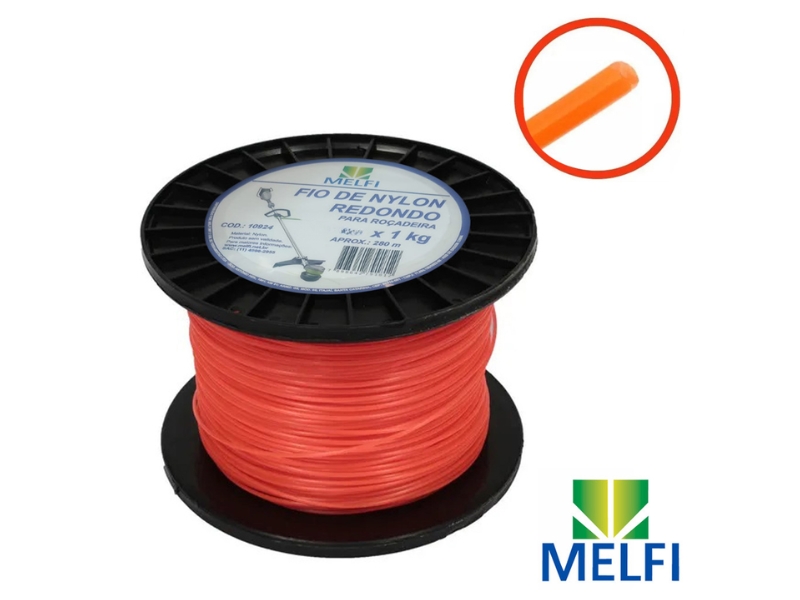 FIO DE NYLON REDONDO 2,4 MM 1KG MELFI