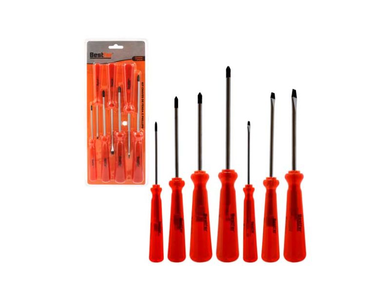 KIT CHAVE FENDA + PHILIPS BESTFER C/7PÇS