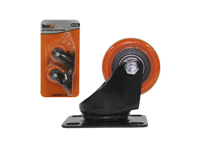 KIT RODIZIO GIRATORIO BESTFER LARANJA 2” C/2