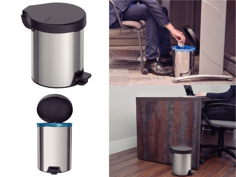 LIXEIRA INOX/TAMPA PLASTICA PEDAL LOOP TRAMONTINA 5L