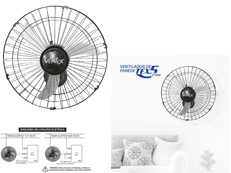 VENTILADOR DE PAREDE VENTEX 60CM BIVOLT