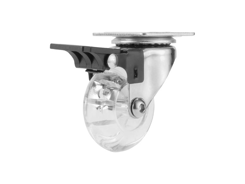 RODIZIO GIRATORIO JOMARCA TRANSPARENTE 100MM COM FREIO