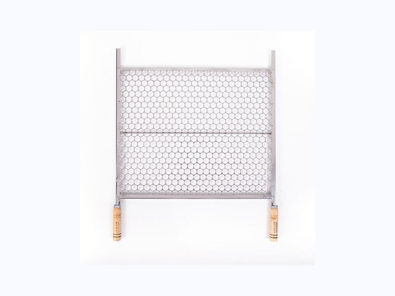 GRELHA INOX QUEIROZ N°5 - 60CM X 50CM