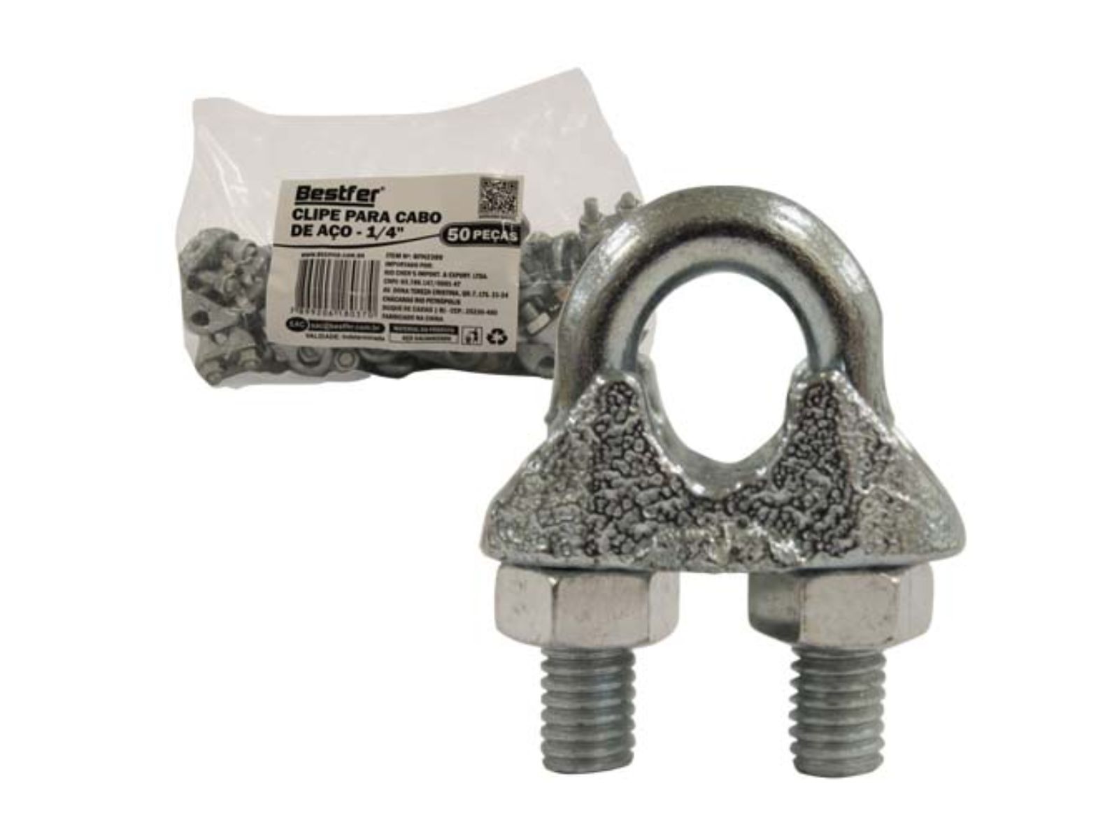 CLIPS BESTFER PARA CABO DE ACO 1/4 PCT C/50