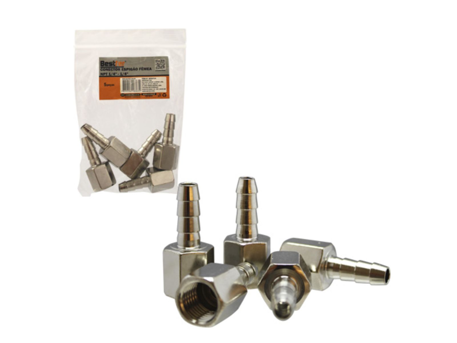 ESPIGAO FEMEA BESTFER 1/4 X 1/4 PCT C/5PCT C/5