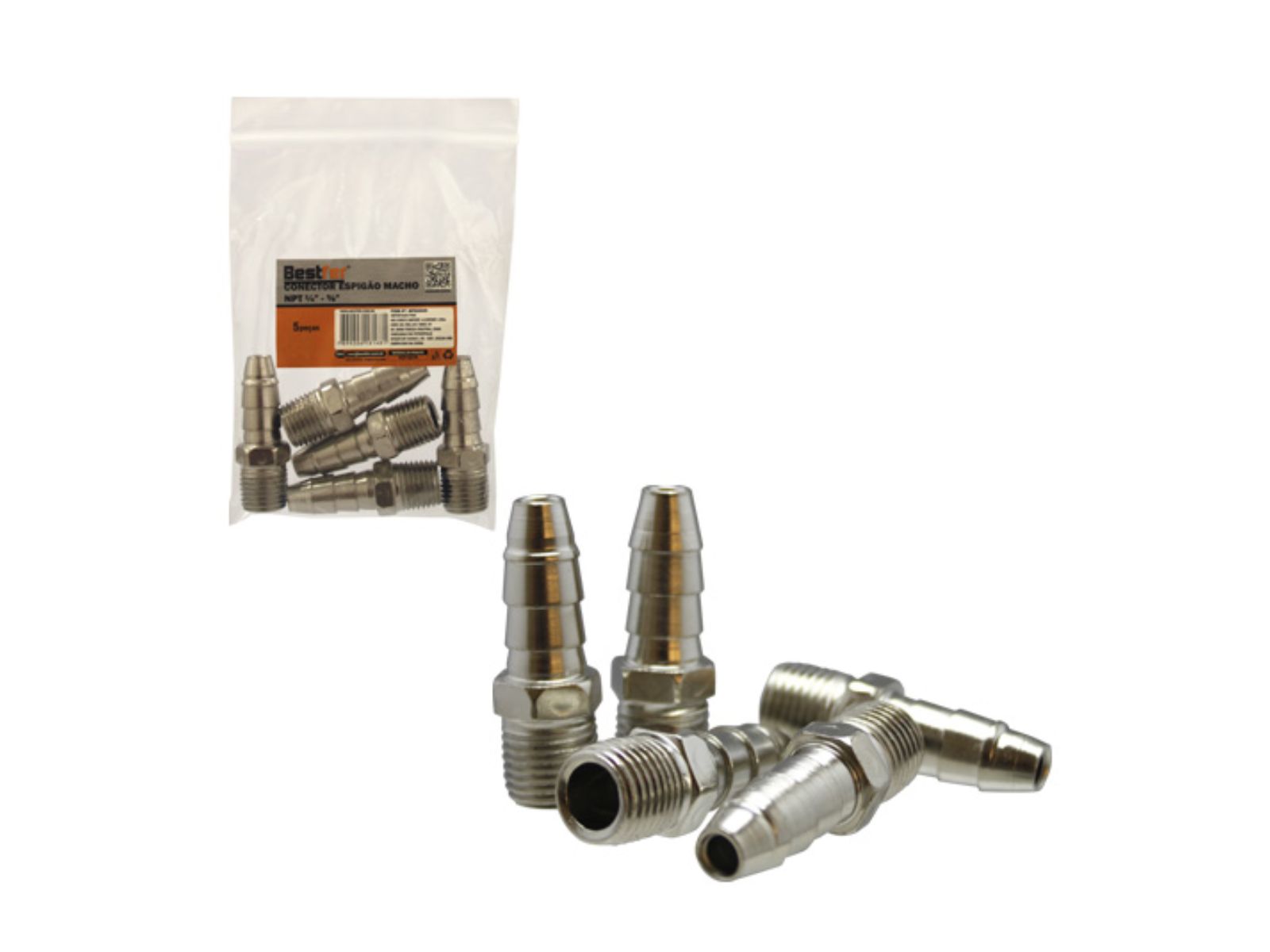 ESPIGAO MACHO BESTFER 1/4 X 3/8 PCT C/5