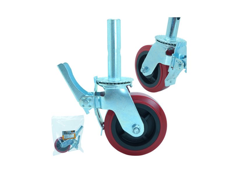 RODIZIO PARA ANDAIME GIRATORIO BESTFER VERMELHO COM FREIO 6”