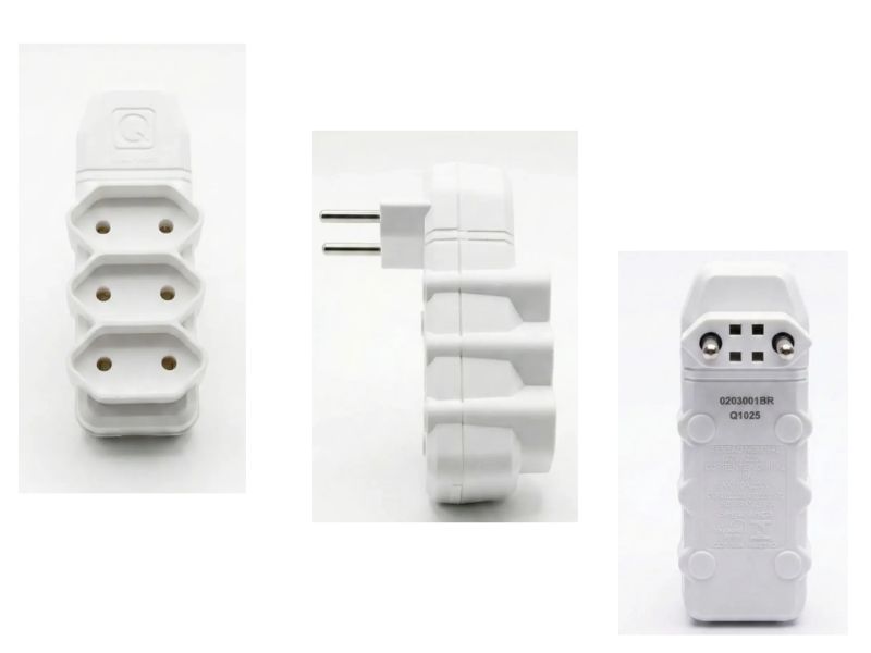 PLUGUE MULTIPLICADOR 3 SAIDAS QUALITRONIX 2P+T 20A BRANCO