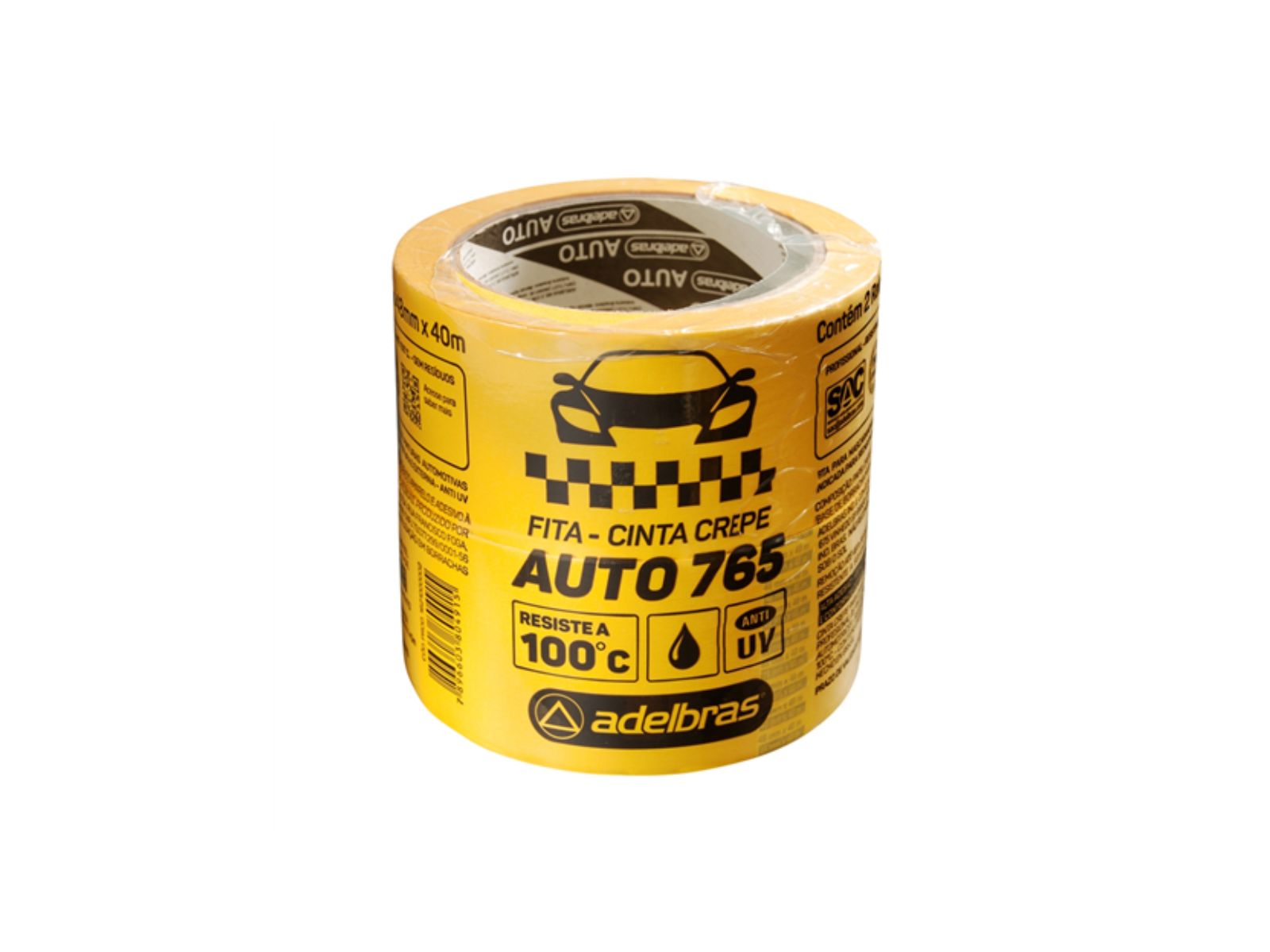 FITA CREPE ADELBRAS USO AUTOMOTIVO AMARELA 48MMX40MT
