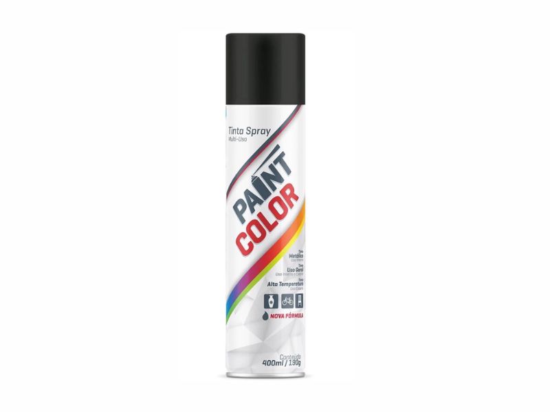 TINTA SPRAY PAINT COLOR ALTA TEMPERATURA 400ML PRETO FOSCO