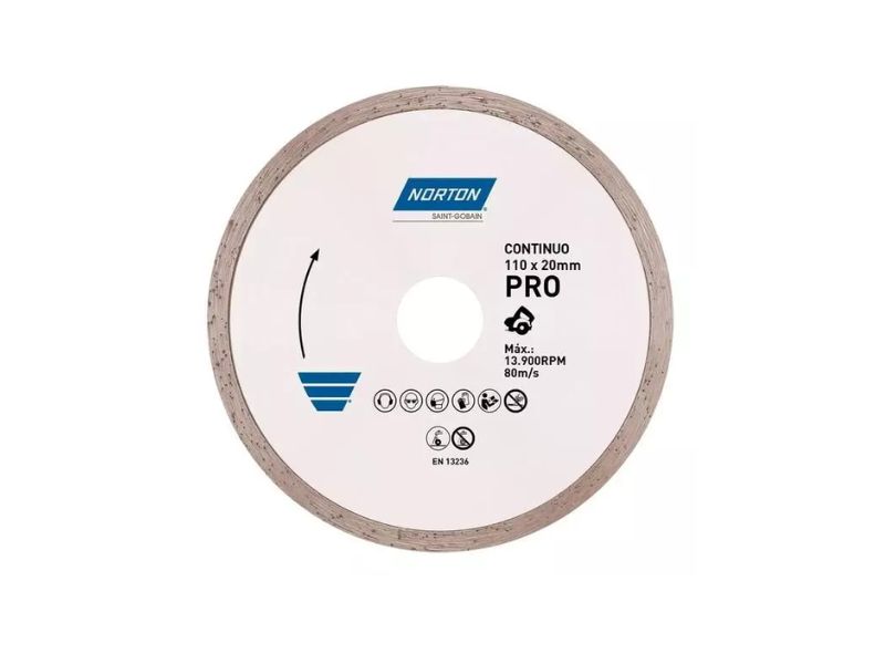 DISCO DIAMANTADO STANDARD NORTON CONTINUO  110MMX20MM 4.3/8  X3/4  