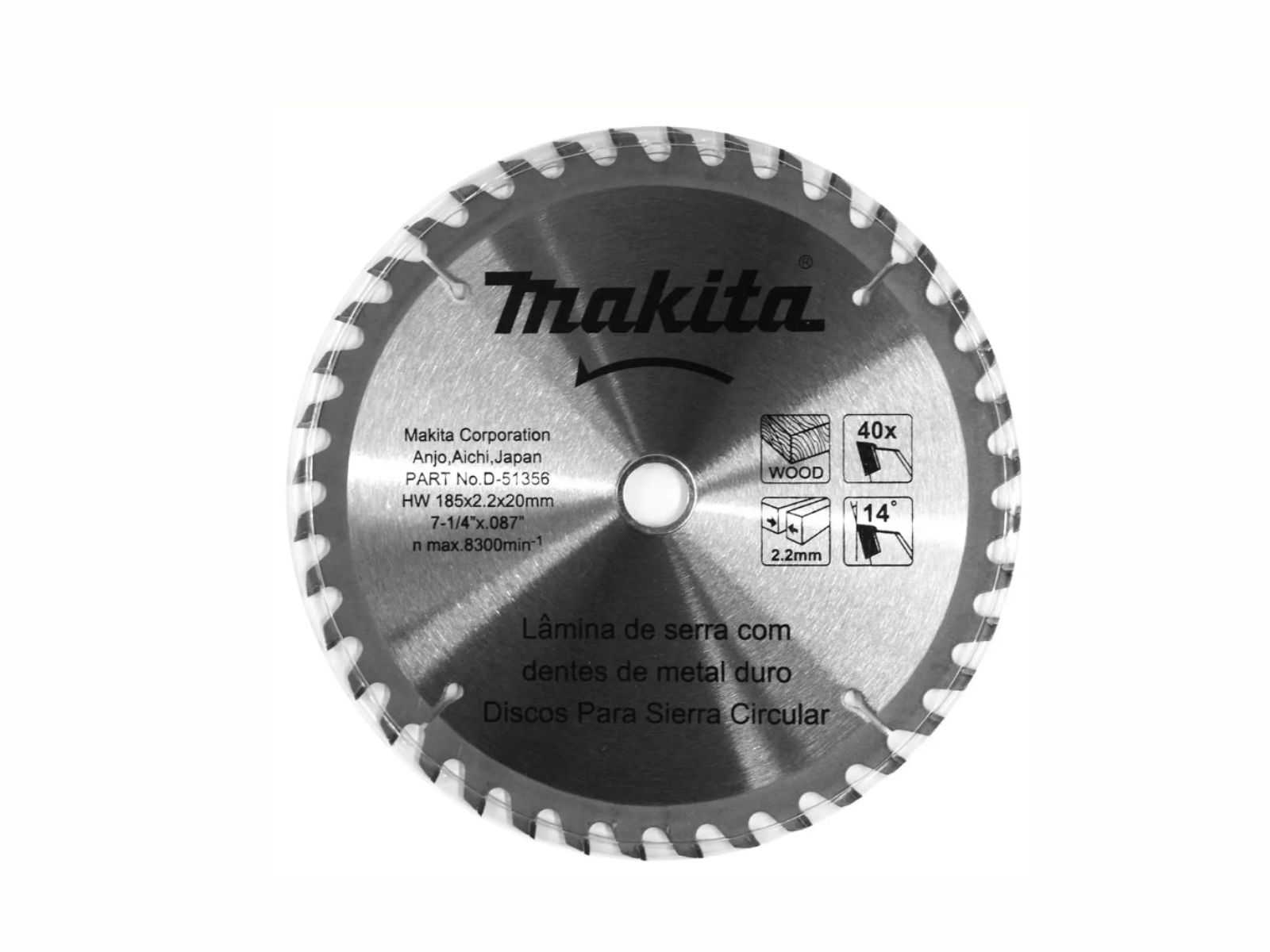 DISCO SER.TCT MAK.185MMX20MMX40T D-81038 P/MADEIRA