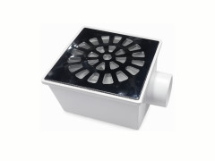 RALO SIFAO QUADRADO BRANCO COM GRELHA CROMADA REBOUCAS 10CM