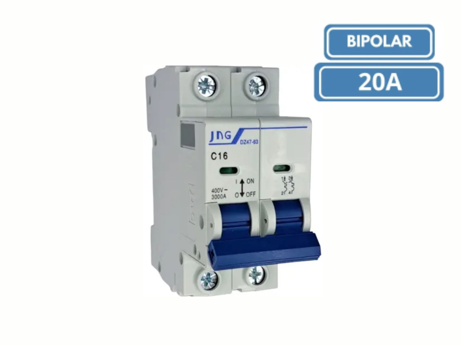 DISJUNTOR DIN JNG BIPOLAR  DZ4763 C20A