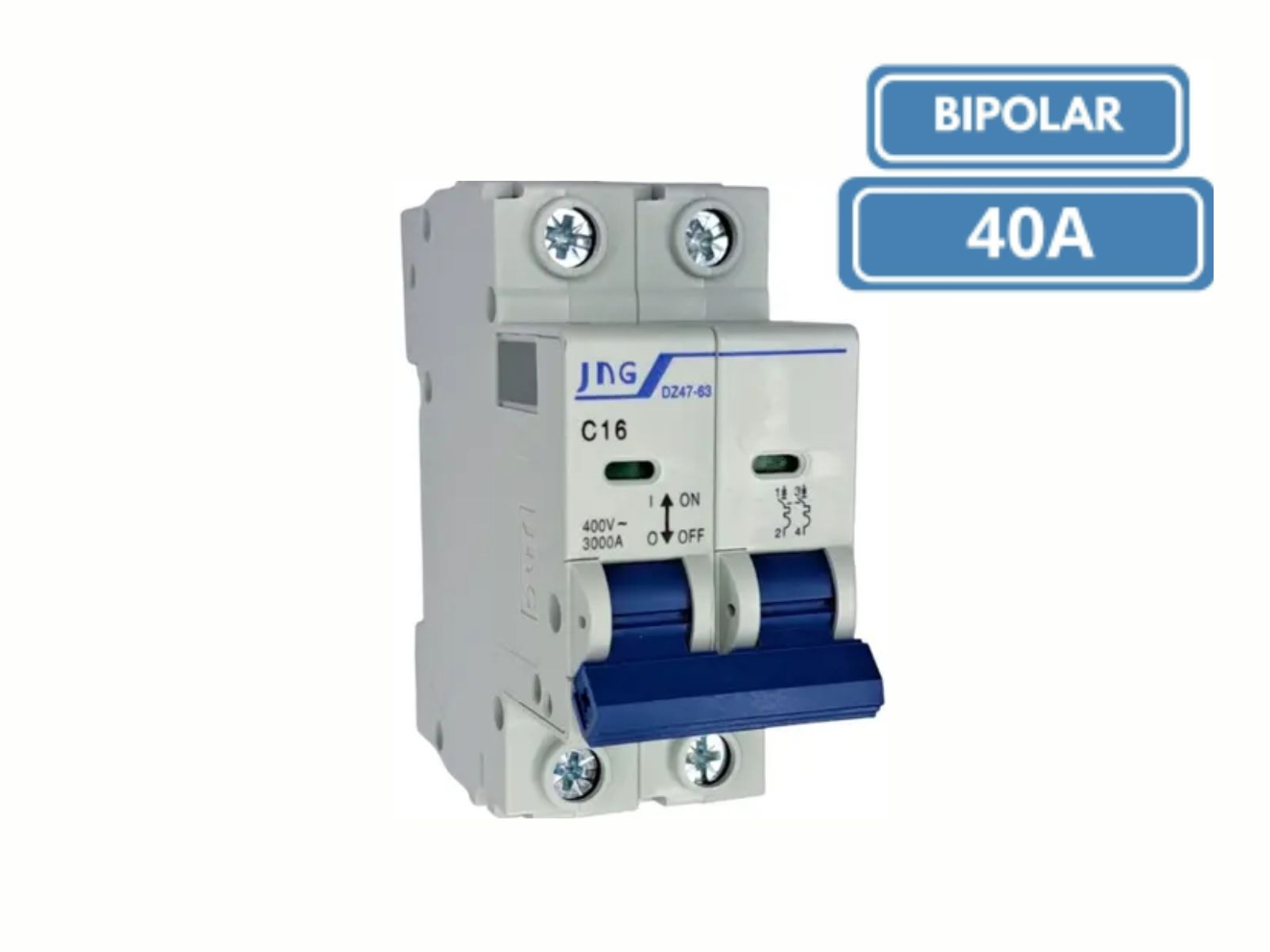 DISJUNTOR DIN JNG BIPOLAR  DZ4763 C40A