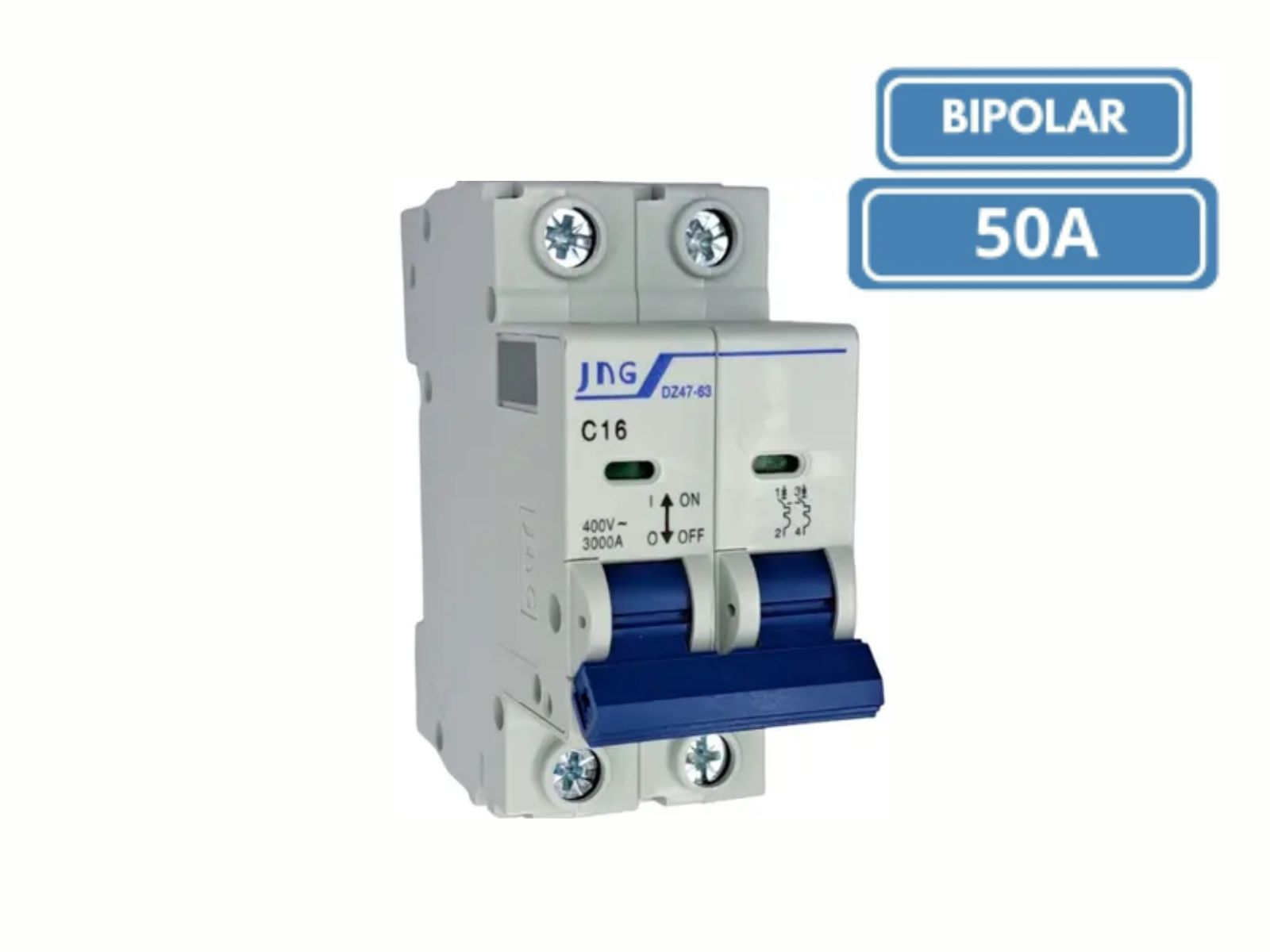 DISJUNTOR DIN JNG BIPOLAR  DZ4763 C50A
